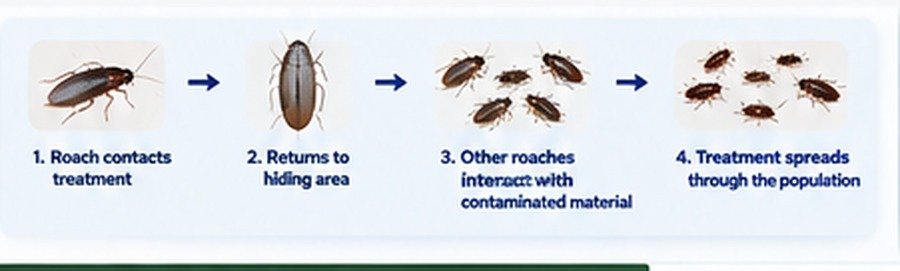 Four-step German roach horizontal transfer process
