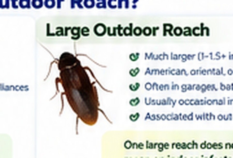 Close-up of a large outdoor cockroach
