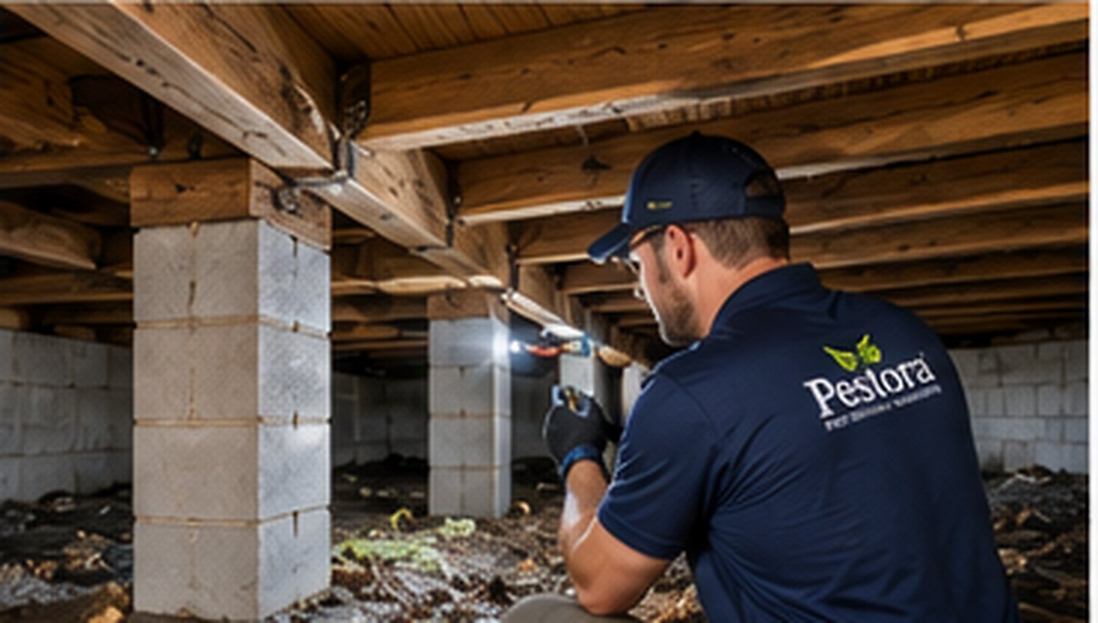 Accessible residential crawlspace prepared for inspection