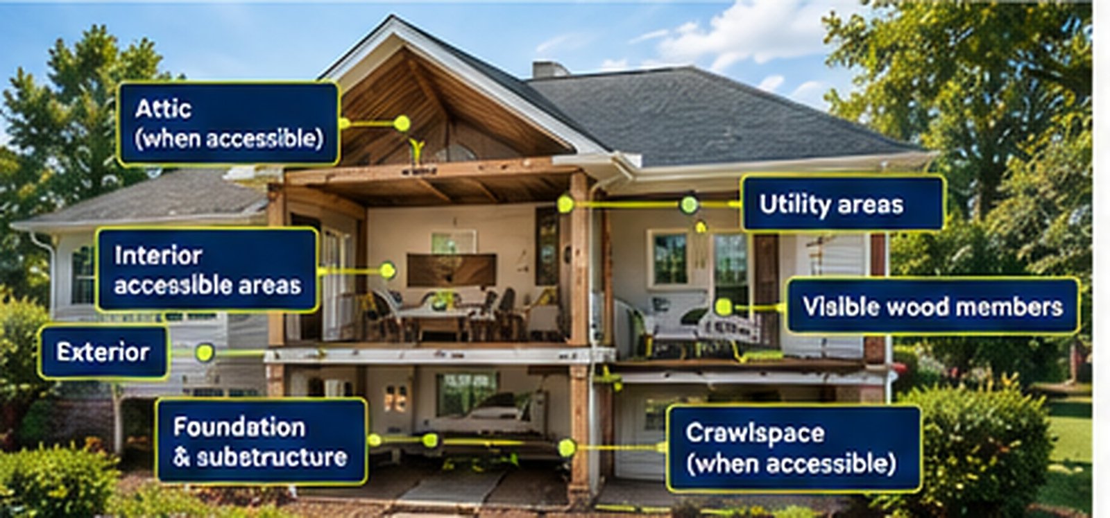 Reference diagram of accessible home inspection areas