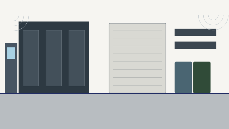Illustration of a garage interior with storage shelves, a common hidden spider area