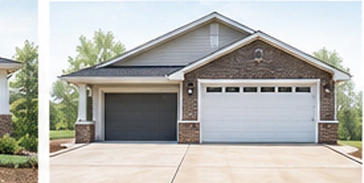 Attached garage foundation illustration