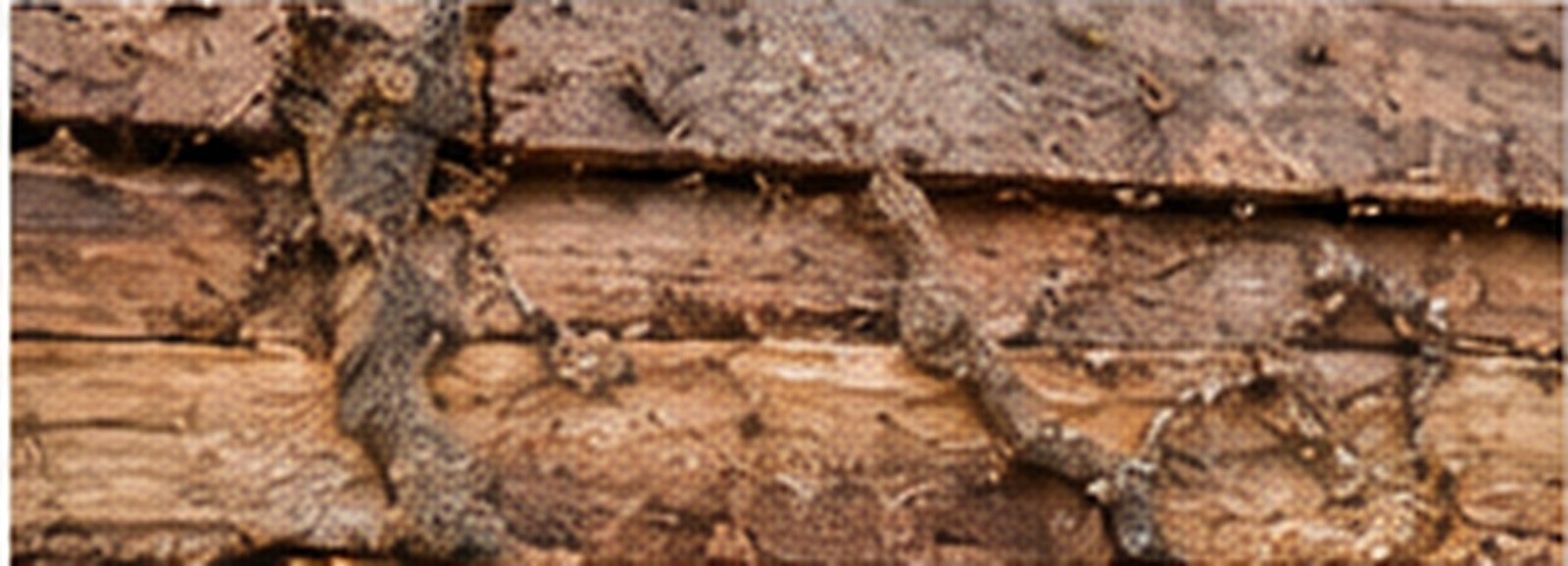 Termite damage and shelter tubes in accessible structural wood